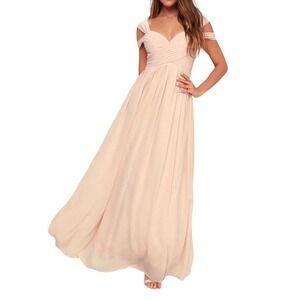 Lulus Make Me Move Blush Pink Women Size S Maxi Dress Romantic Cottagecore